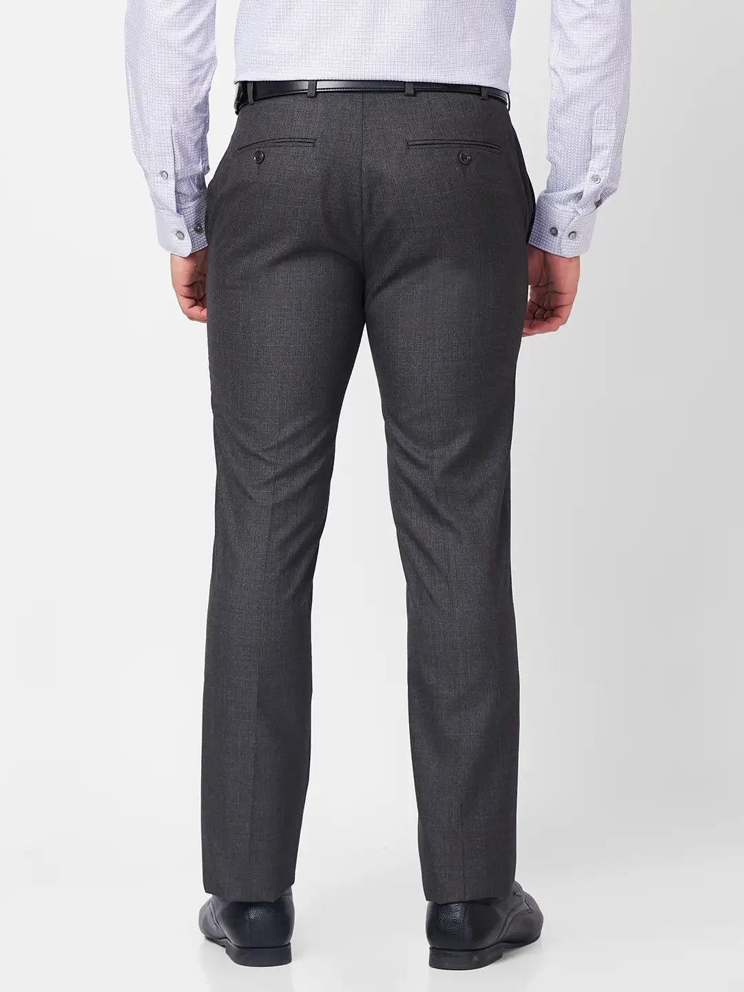 Raymond Men Blue Structure Slim Fit Polyester Blend Trouser