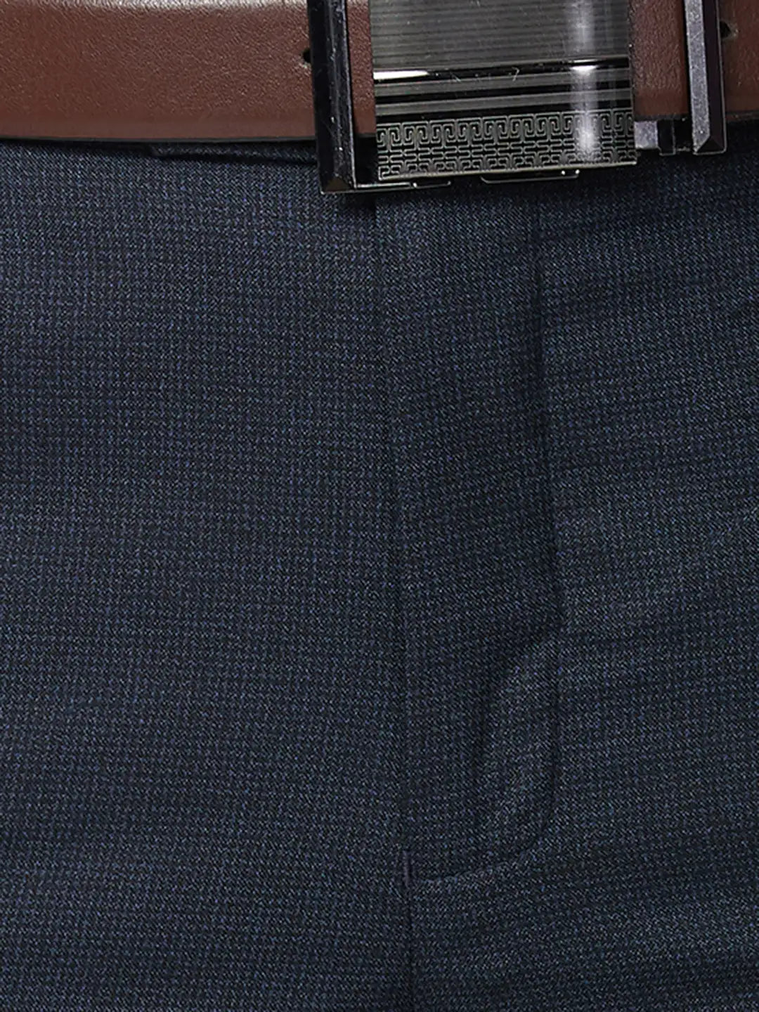 Raymond Men Grey Structure Slim Fit Polyester Blend Trouser