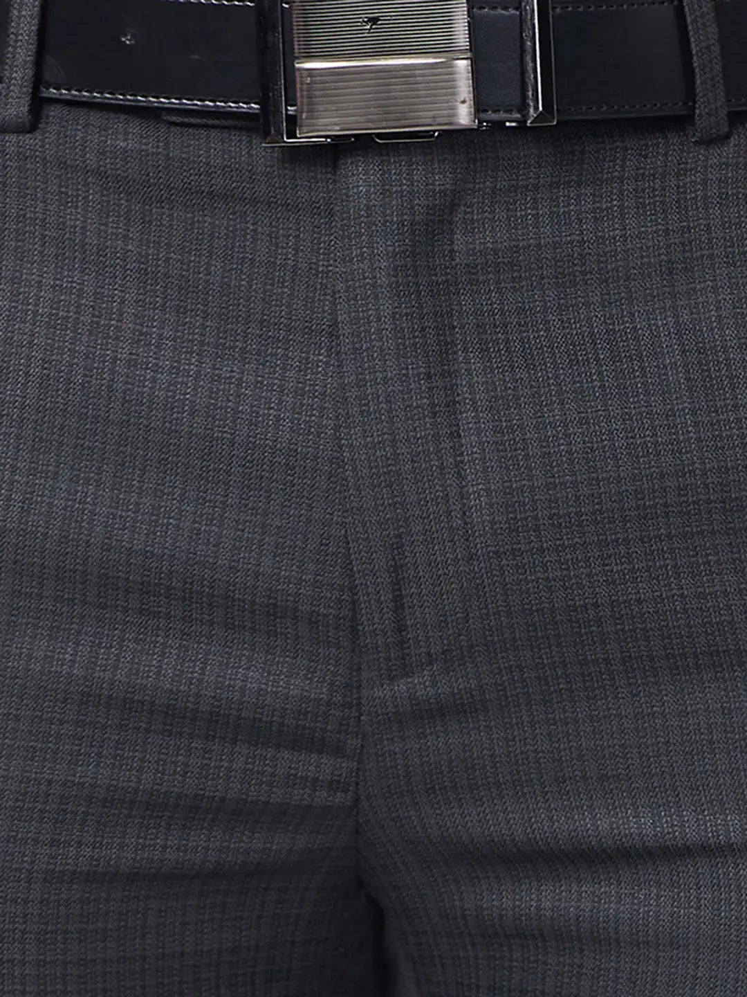 Raymond Men Black Structure Slim Fit Polyester Blend Trouser