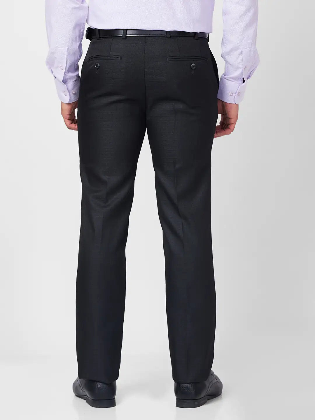 Raymond Men Green Structure Slim Fit Polyester Blend Trouser