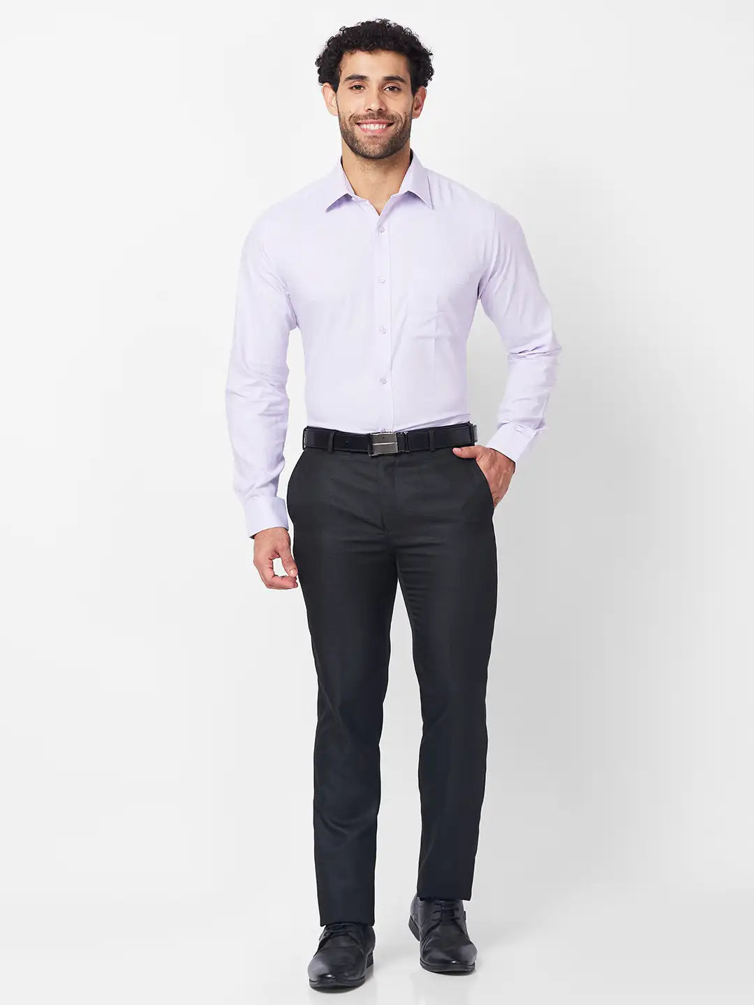 Raymond Men Green Structure Slim Fit Polyester Blend Trouser