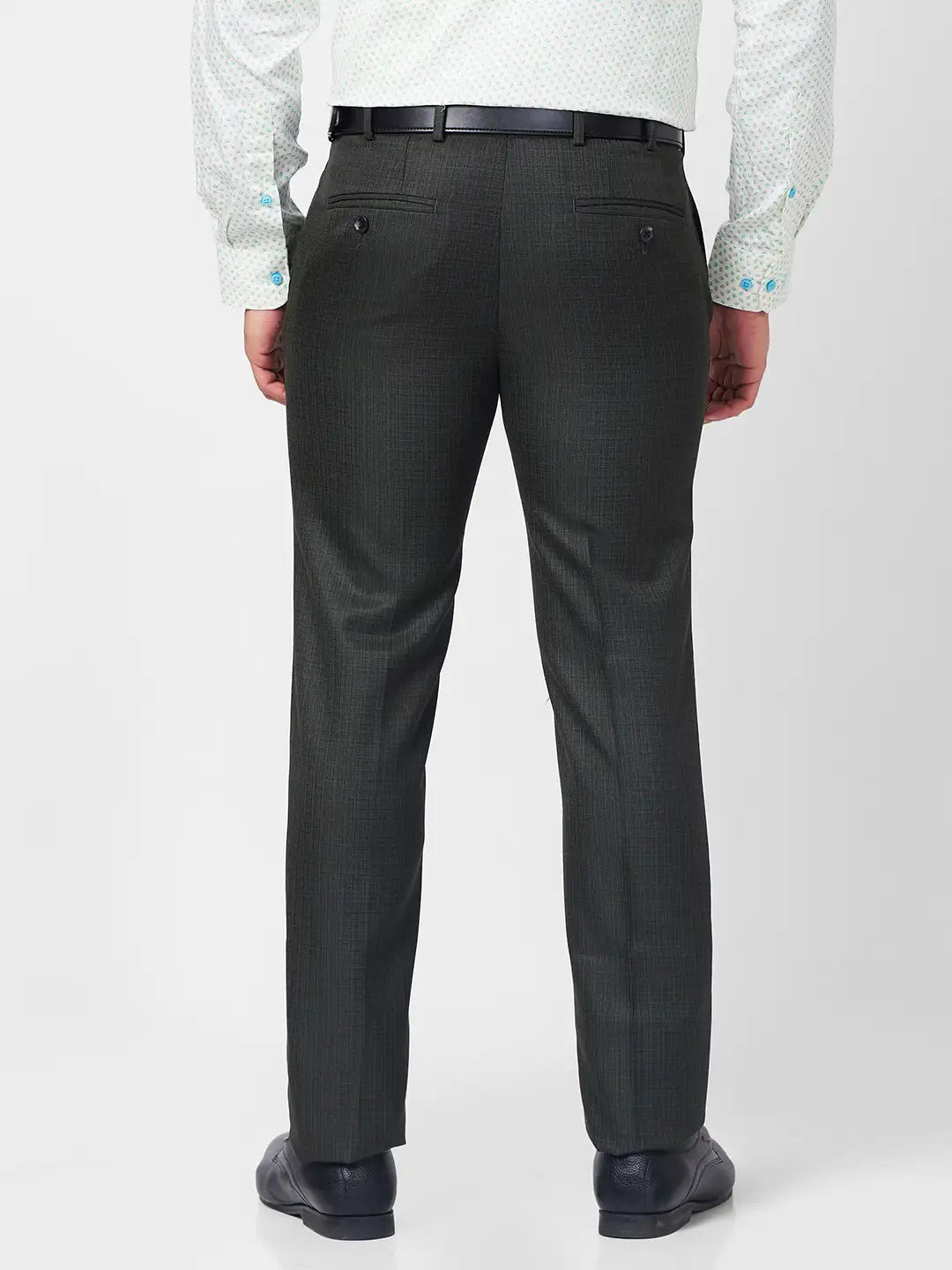 Raymond Men Brown Structure Slim Fit Polyester Blend Trouser