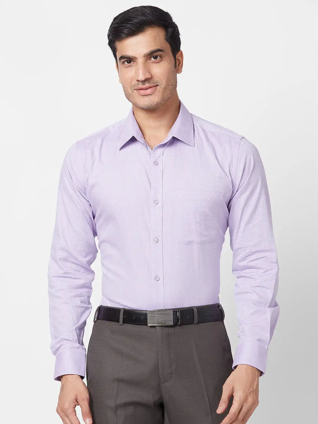 Raymond Men Brown Structure Slim Fit Polyester Blend Trouser