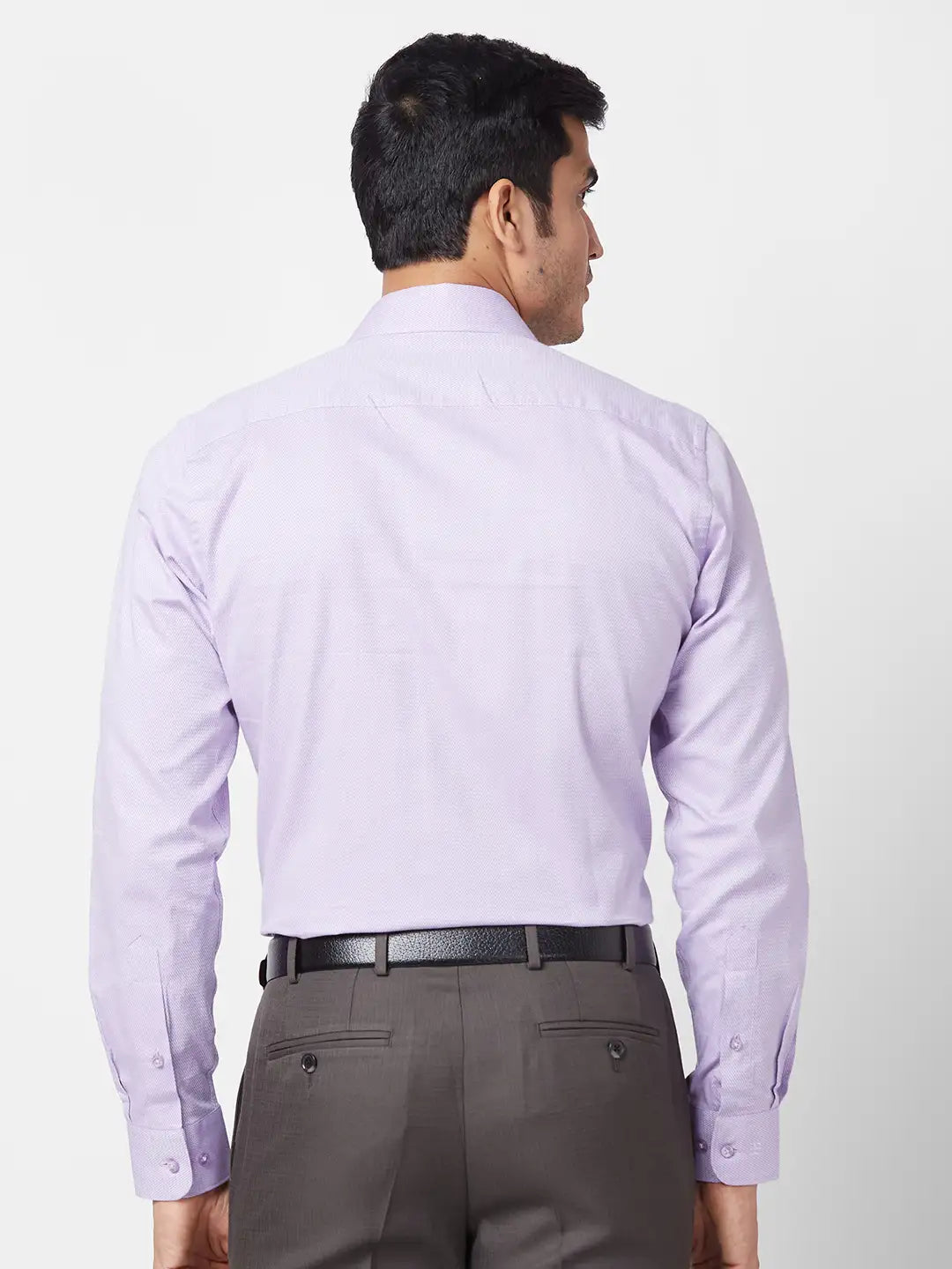 Raymond Men Brown Structure Slim Fit Polyester Blend Trouser