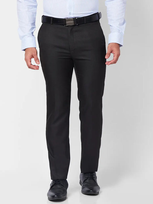 Raymond Men Blue Structure Slim Fit Polyester Blend Trouser
