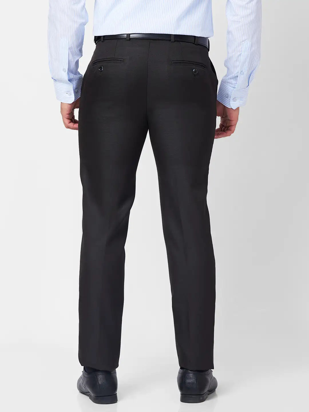 Raymond Men Blue Structure Slim Fit Polyester Blend Trouser