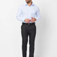 Raymond Men Blue Structure Slim Fit Polyester Blend Trouser