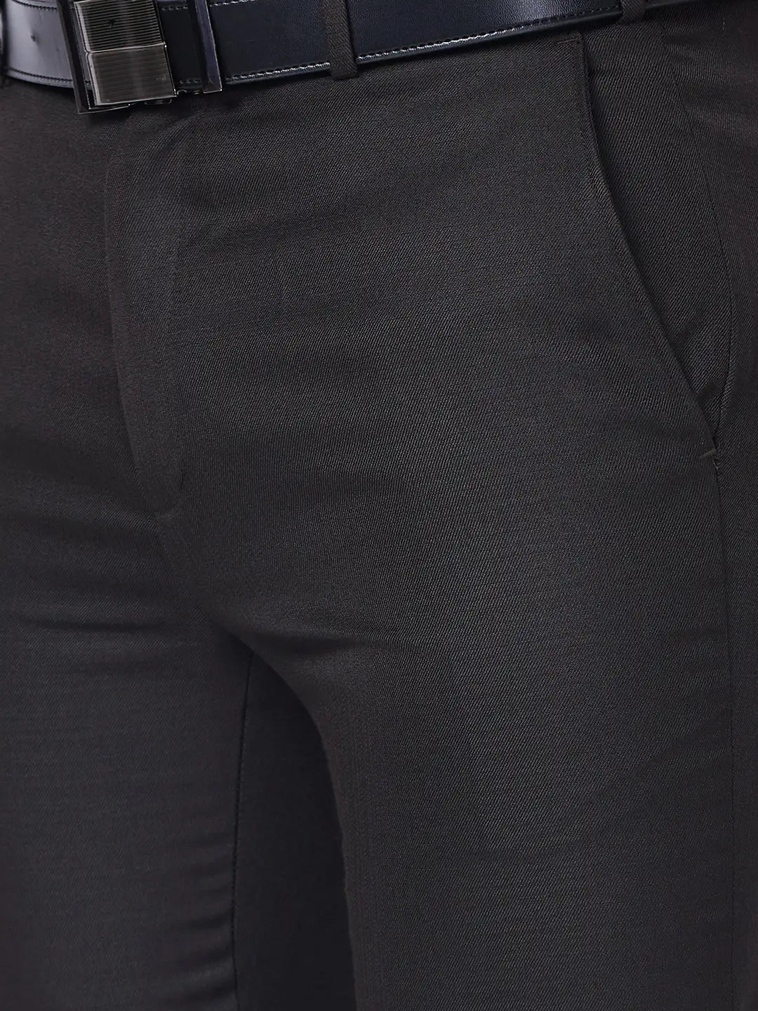 Raymond Men Blue Structure Slim Fit Polyester Blend Trouser