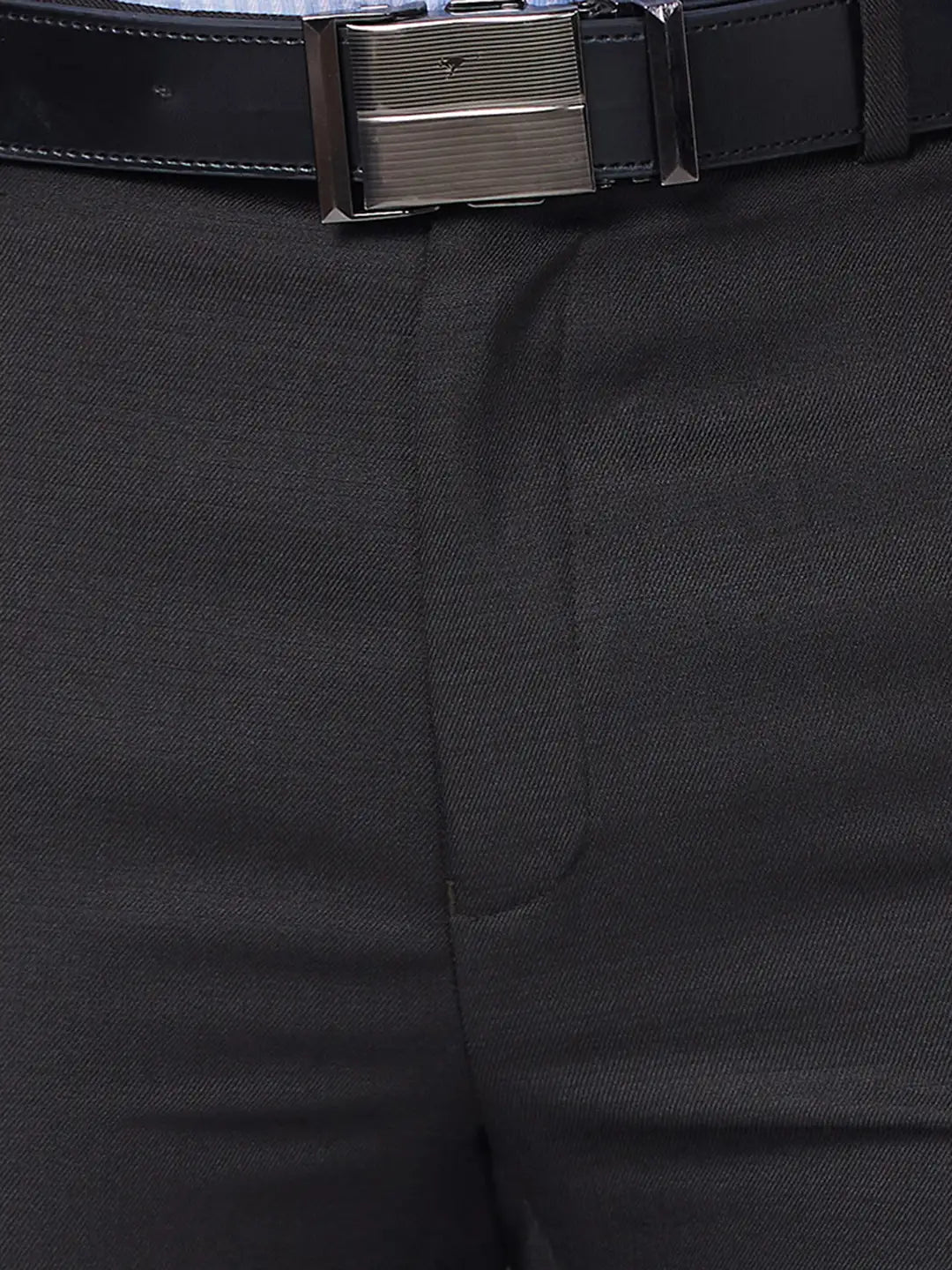 Raymond Men Blue Structure Slim Fit Polyester Blend Trouser