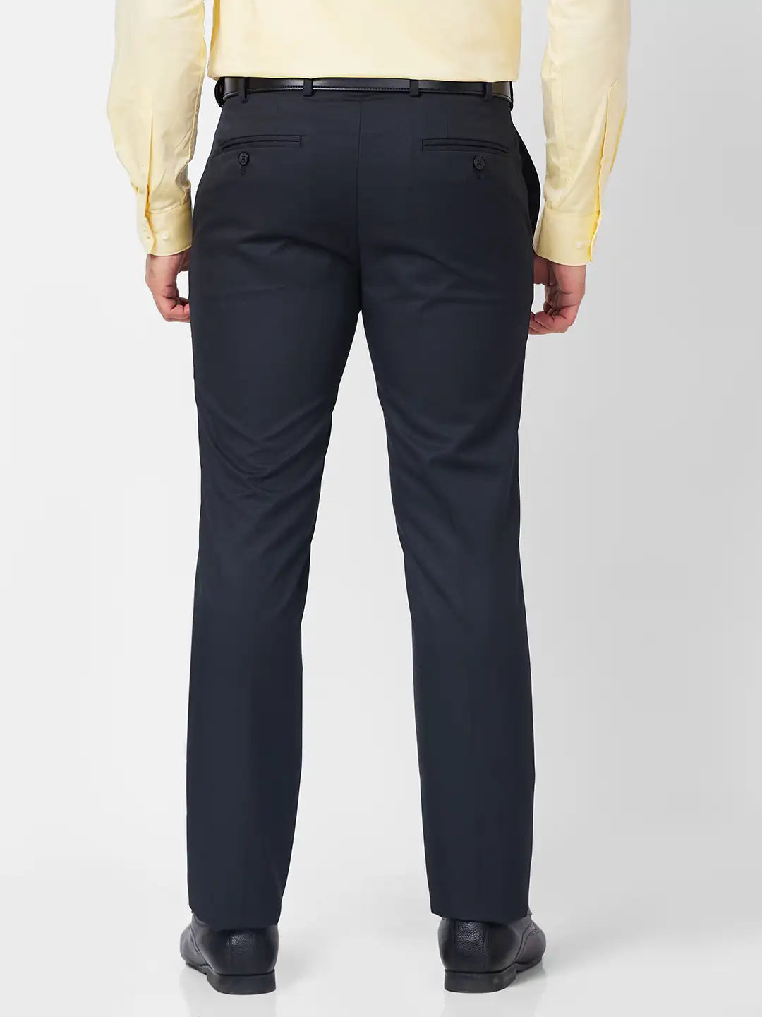 Raymond Men Fawn Structure Slim Fit Polyester Blend Trouser