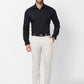 Raymond Men Black Structure Slim Fit Polyester Blend Trouser
