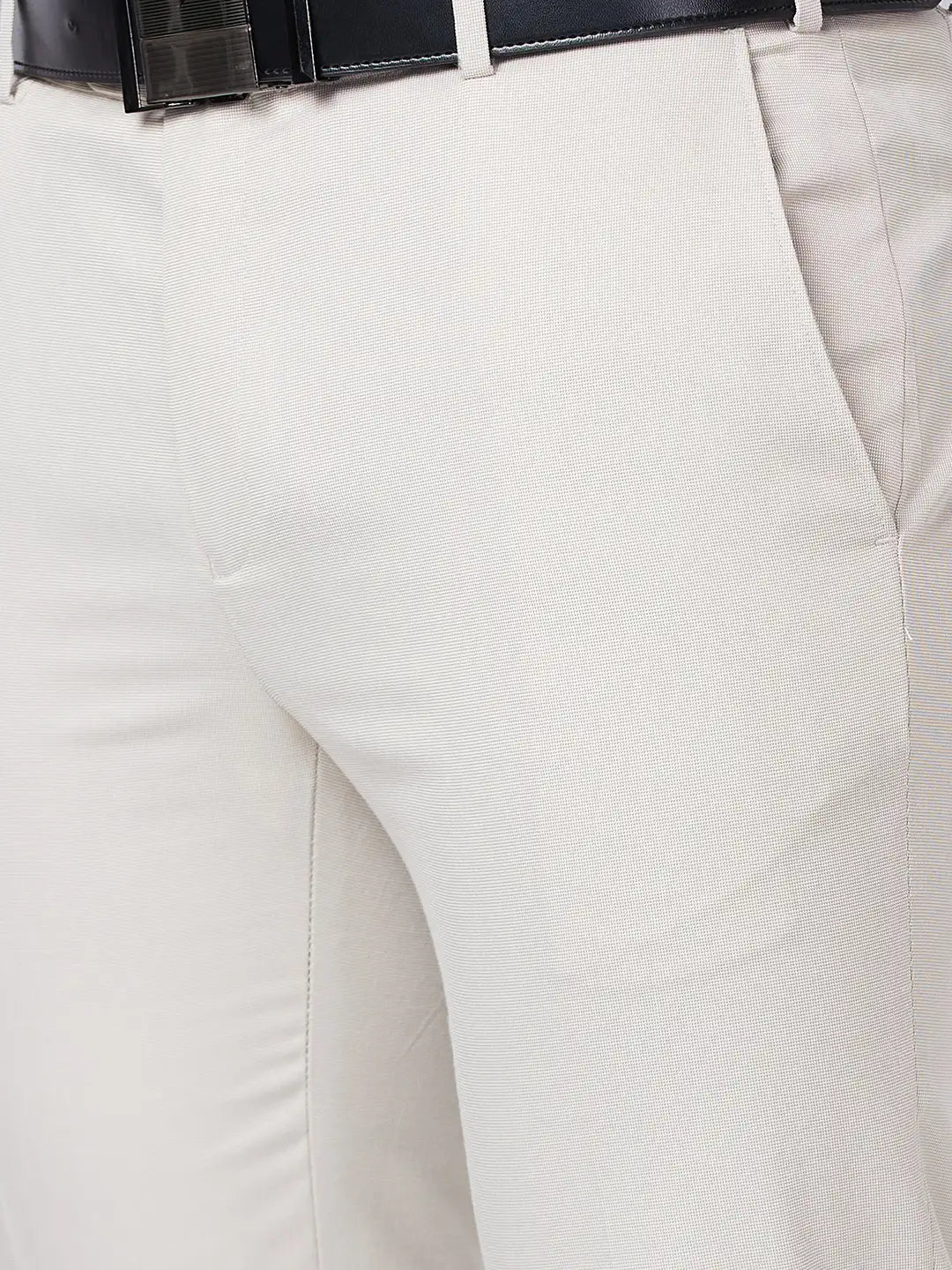 Raymond Men Black Structure Slim Fit Polyester Blend Trouser