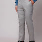 Raymond Men Grey Slim Fit Structure Polyester Trousers