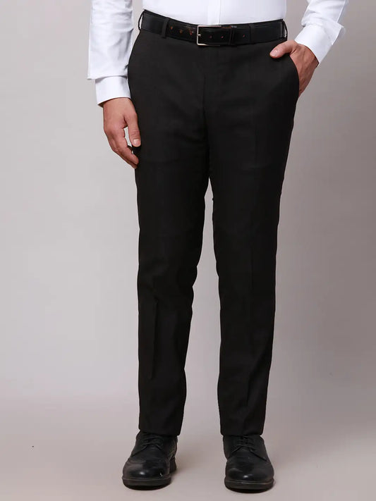Raymond Men Violet Slim Fit Structure Polyester Trousers