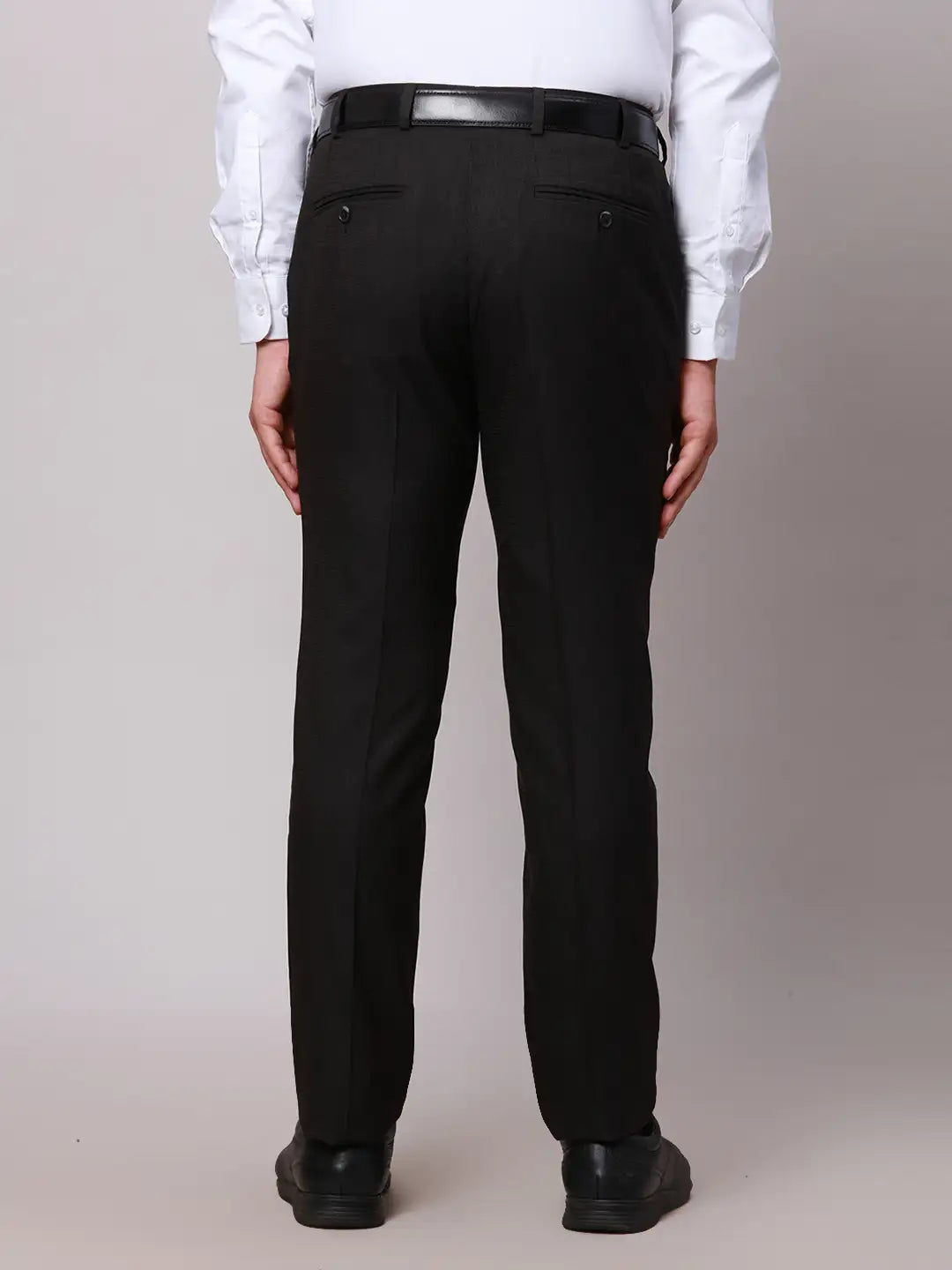 Raymond Men Violet Slim Fit Structure Polyester Trousers