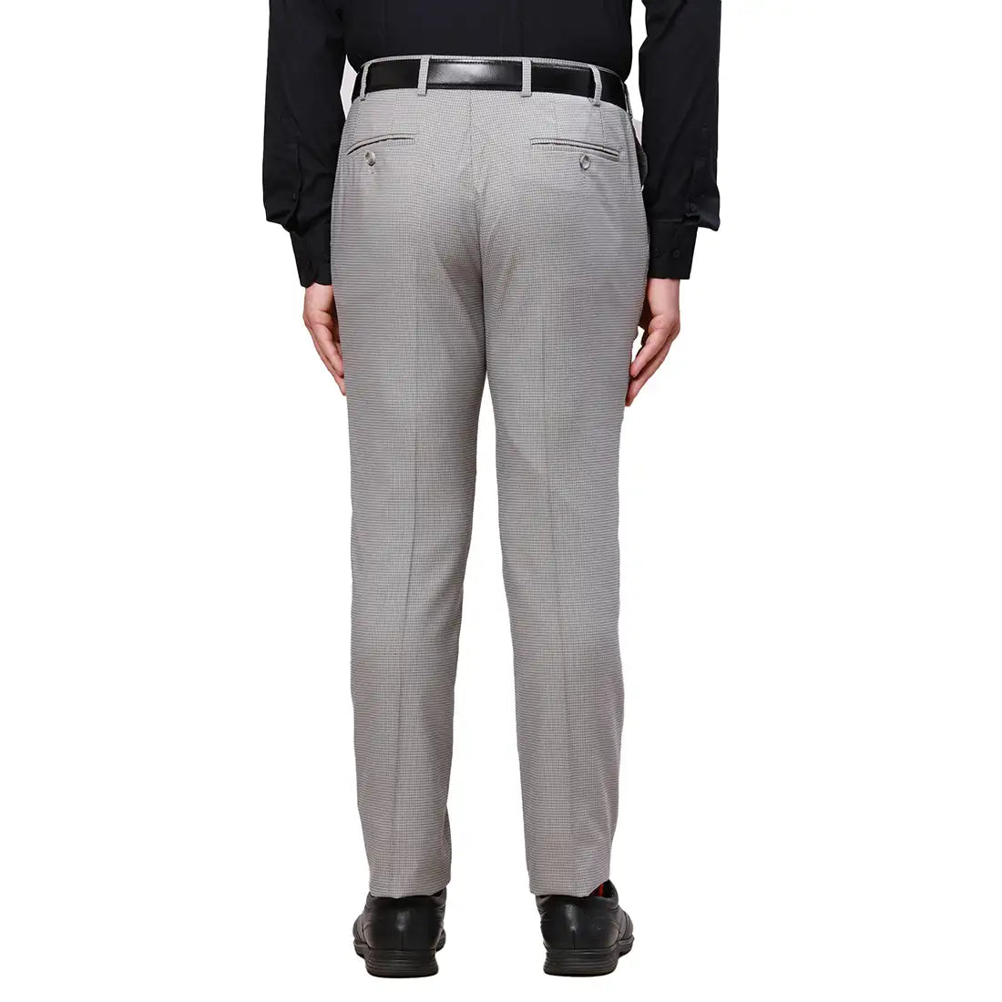 Raymond Men Black Structure Slim Fit Polyester Blend Trouser