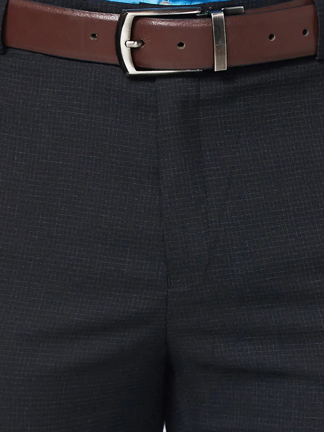 Raymond Men Black Structure Slim Fit Polyester Blend Trouser