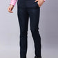 Raymond Men Blue Solid Slim Fit Polyester Blend Trousers
