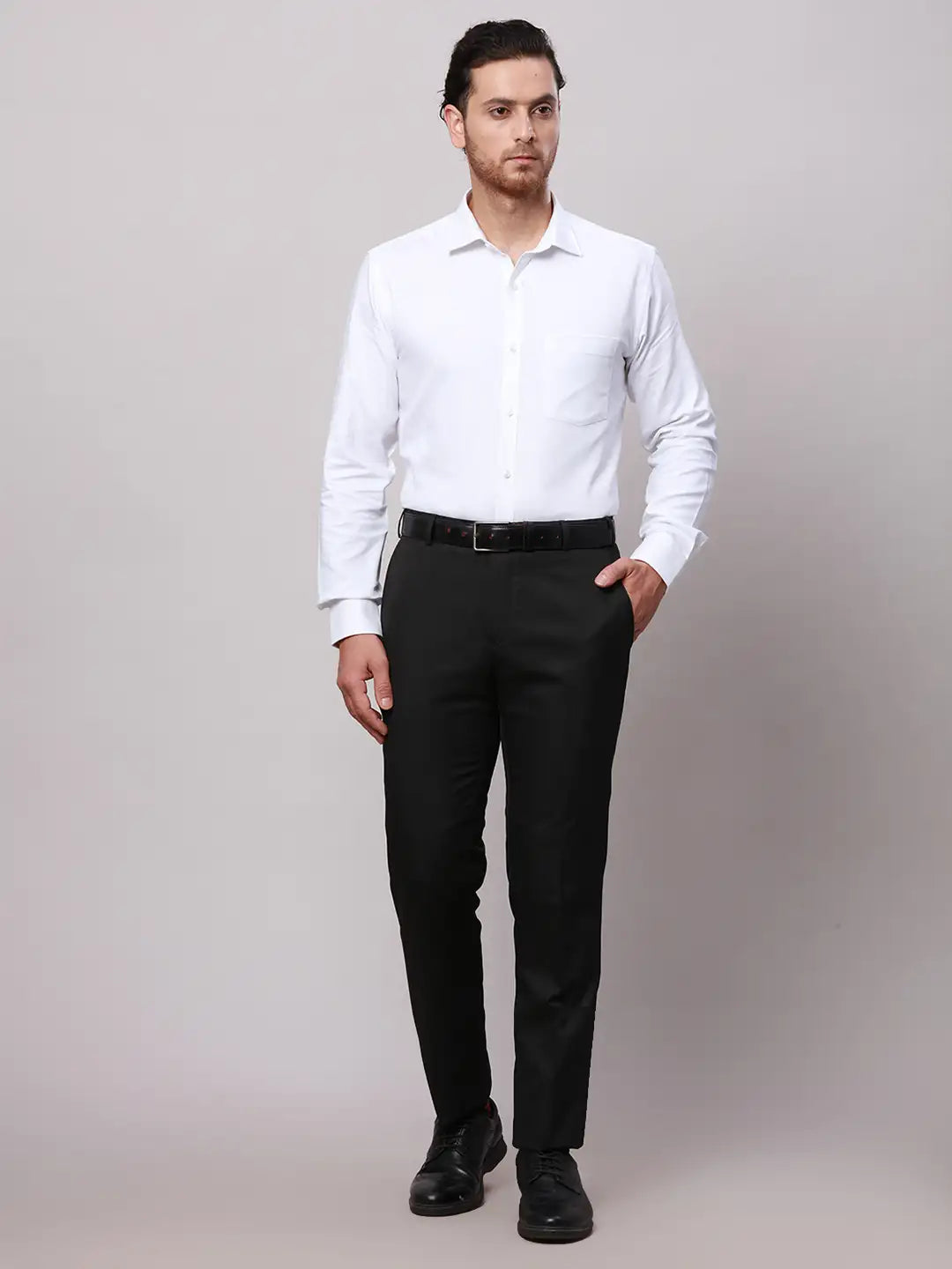 Raymond Men Blue Slim Fit Checks Polyester Trousers