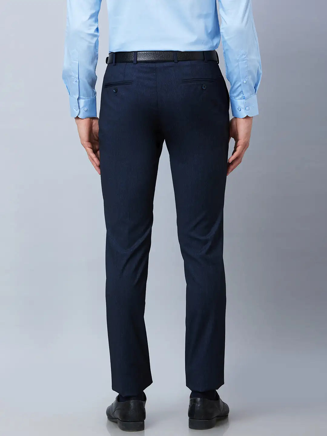 Raymond Men Brown Solid Slim Fit Polyester Blend Trousers