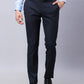 Raymond Men Black Solid Slim Fit Polyester Blend Trousers