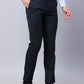 Raymond Men Black Solid Slim Fit Polyester Blend Trousers