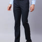 Raymond Men Black Solid Slim Fit Polyester Blend Trousers