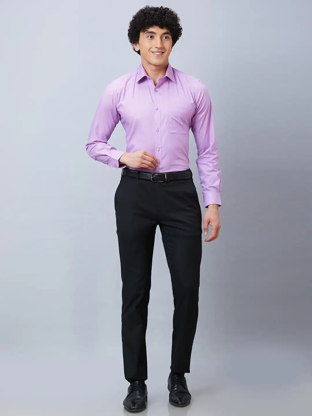 Raymond Men Brown Solid Slim Fit Polyester Blend Trousers