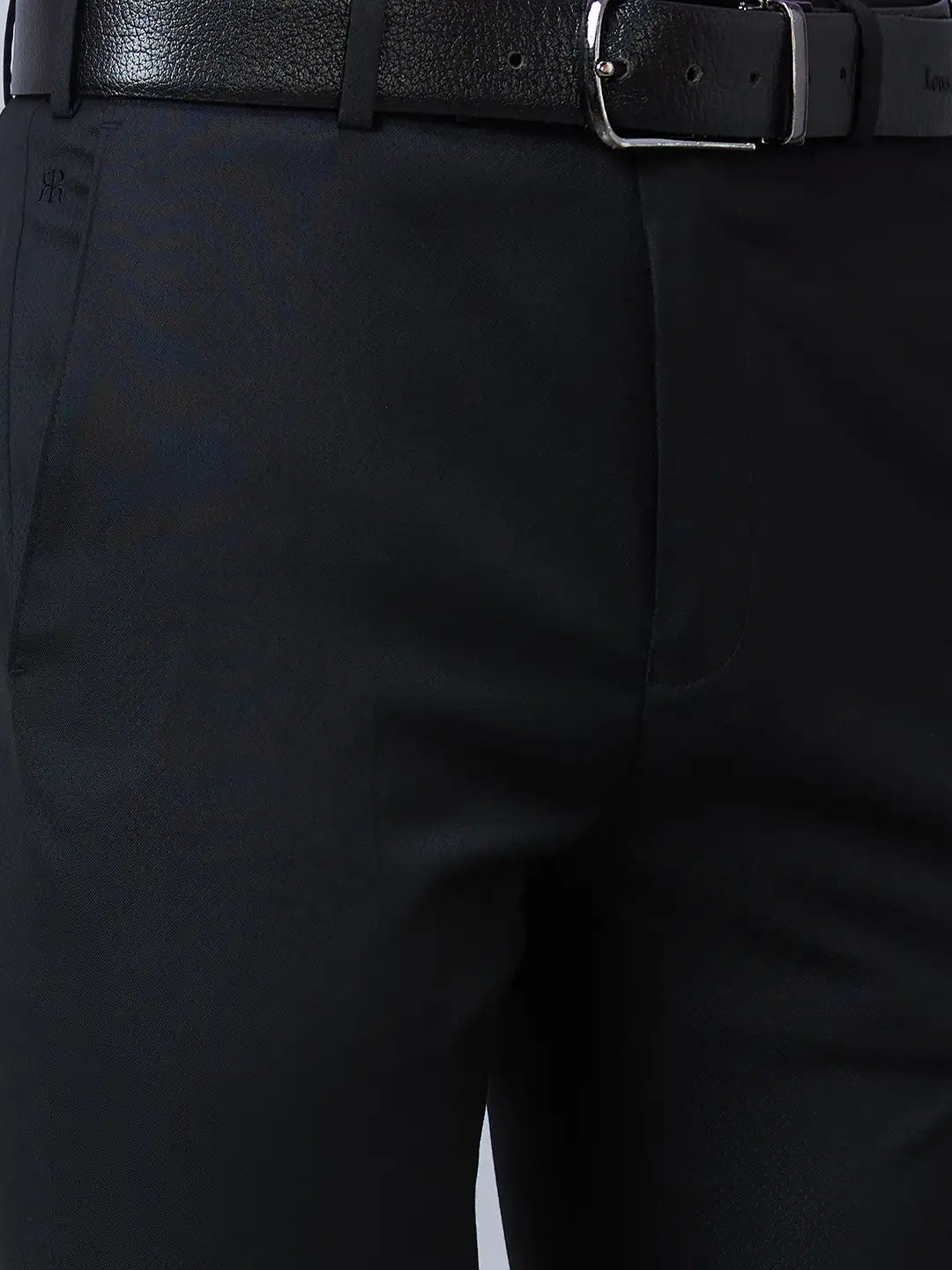 Raymond Men Brown Solid Slim Fit Polyester Blend Trousers