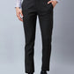 Raymond Men Black Solid Slim Fit Polyester Blend Trousers