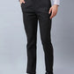 Raymond Men Black Solid Slim Fit Polyester Blend Trousers