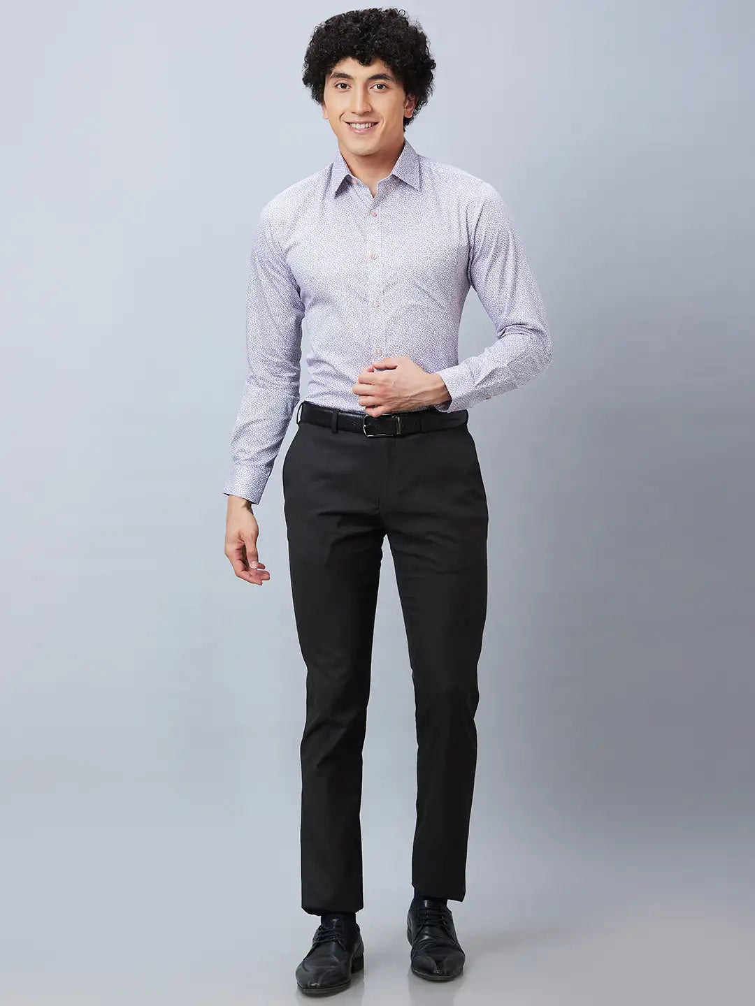 Raymond Men Black Solid Slim Fit Polyester Blend Trousers