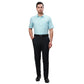 Raymond Men Blue Solid Slim Fit Polyester Blend Trouser
