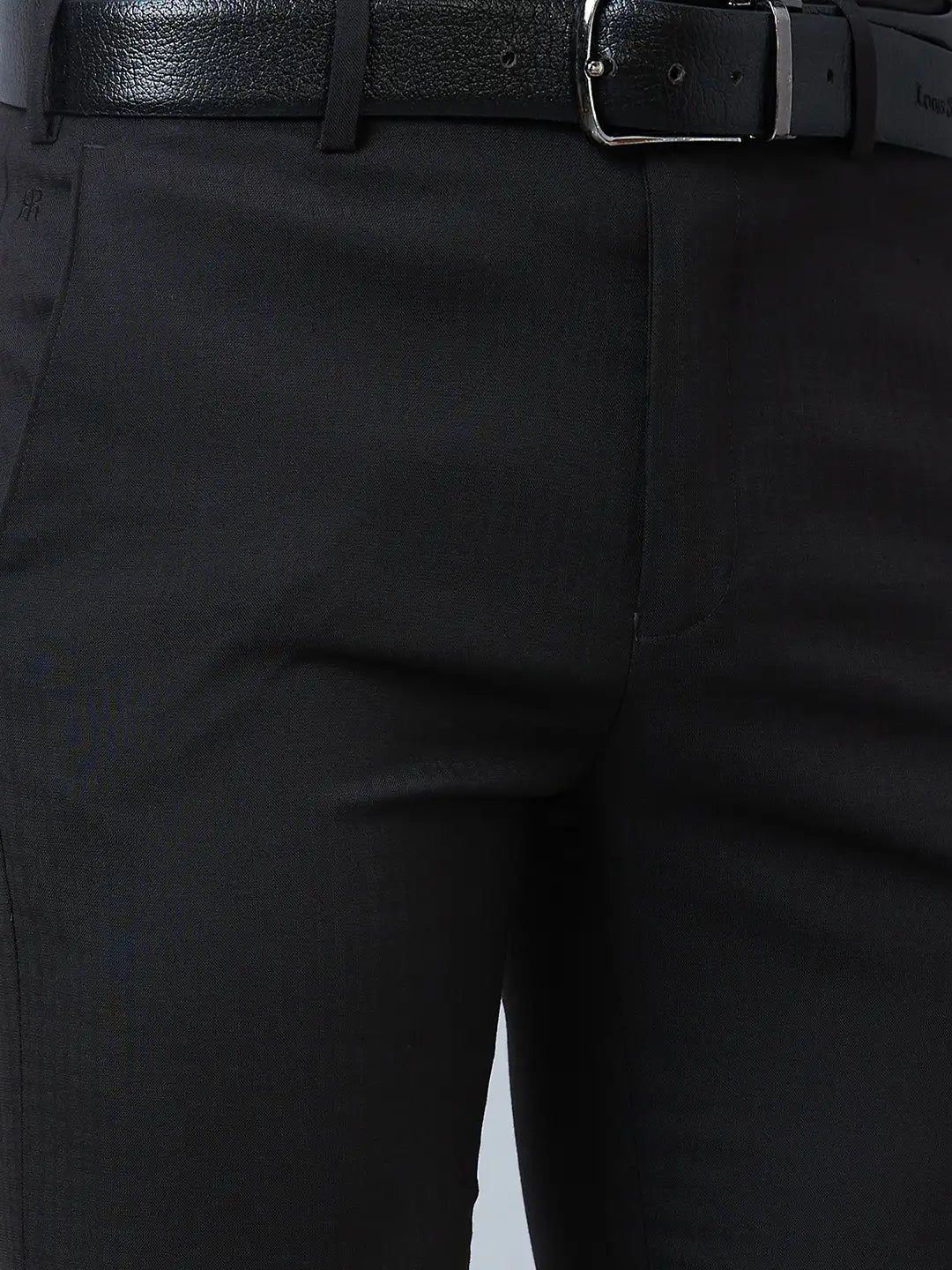 Raymond Men Blue Solid Slim Fit Polyester Blend Trouser