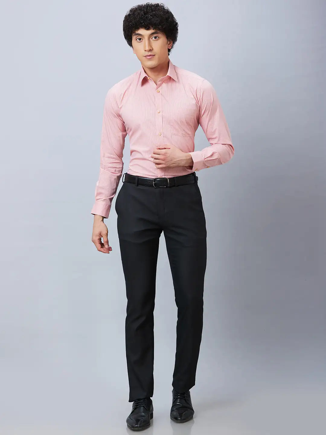 Raymond Men Grey Solid Slim Fit Polyester Blend Trousers