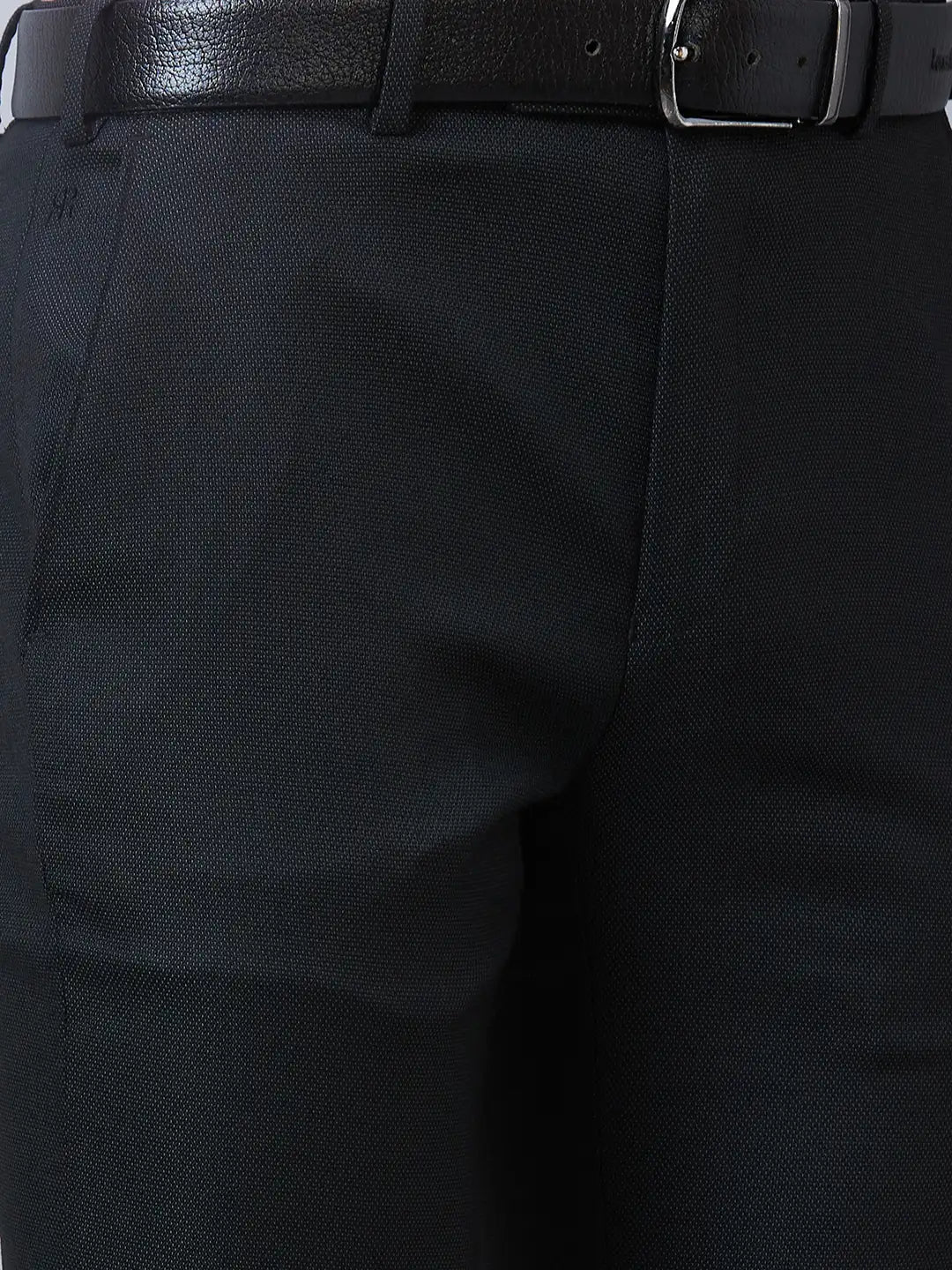 Raymond Men Grey Solid Slim Fit Polyester Blend Trousers