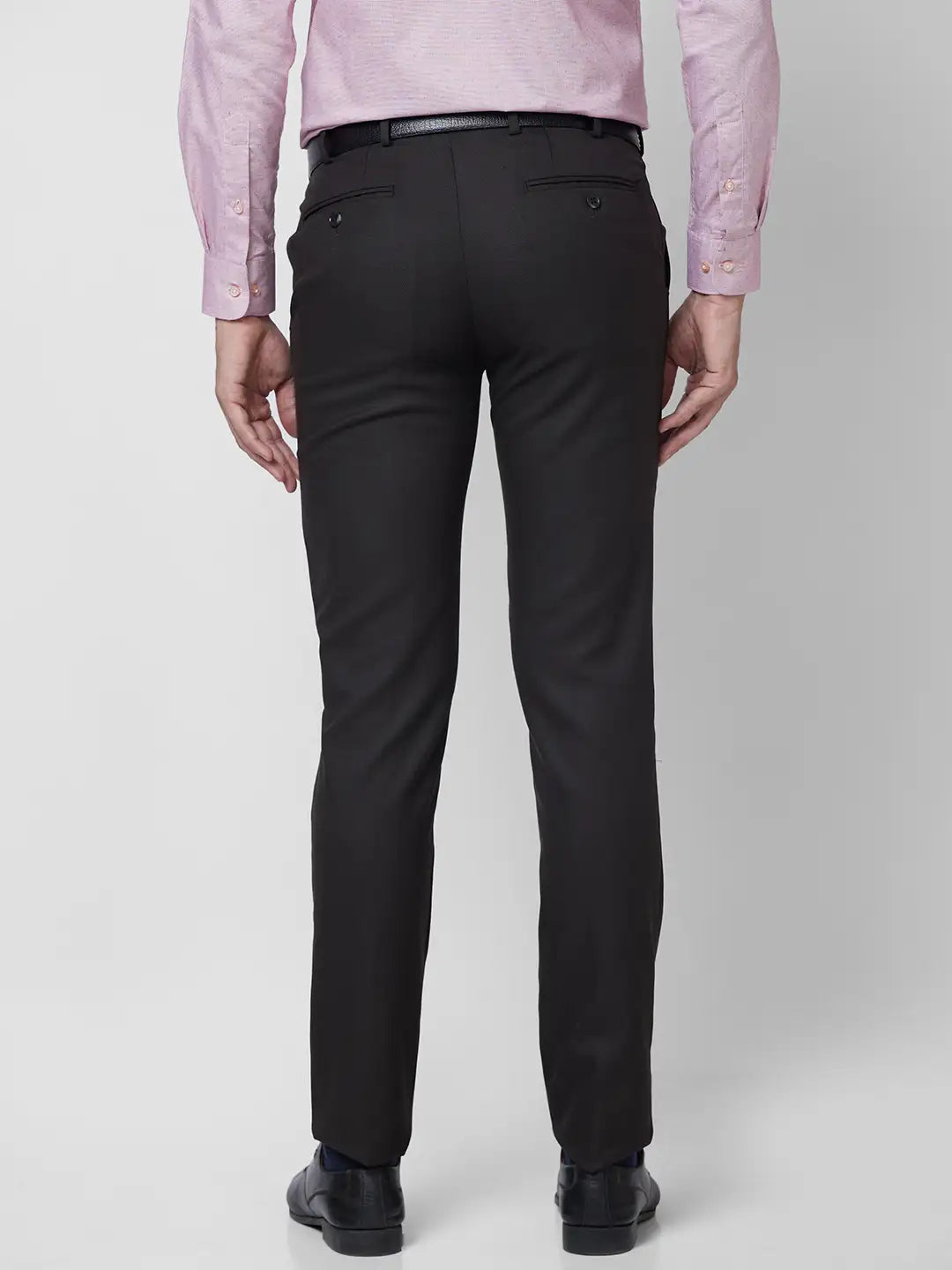 Raymond Men Grey Solid Slim Fit Polyester Blend Trouser