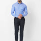 Raymond Men Blue Checks Slim Fit Polyester Blend Trouser