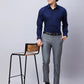Raymond Men Blue Solid Slim Fit Polyester Blend Trouser