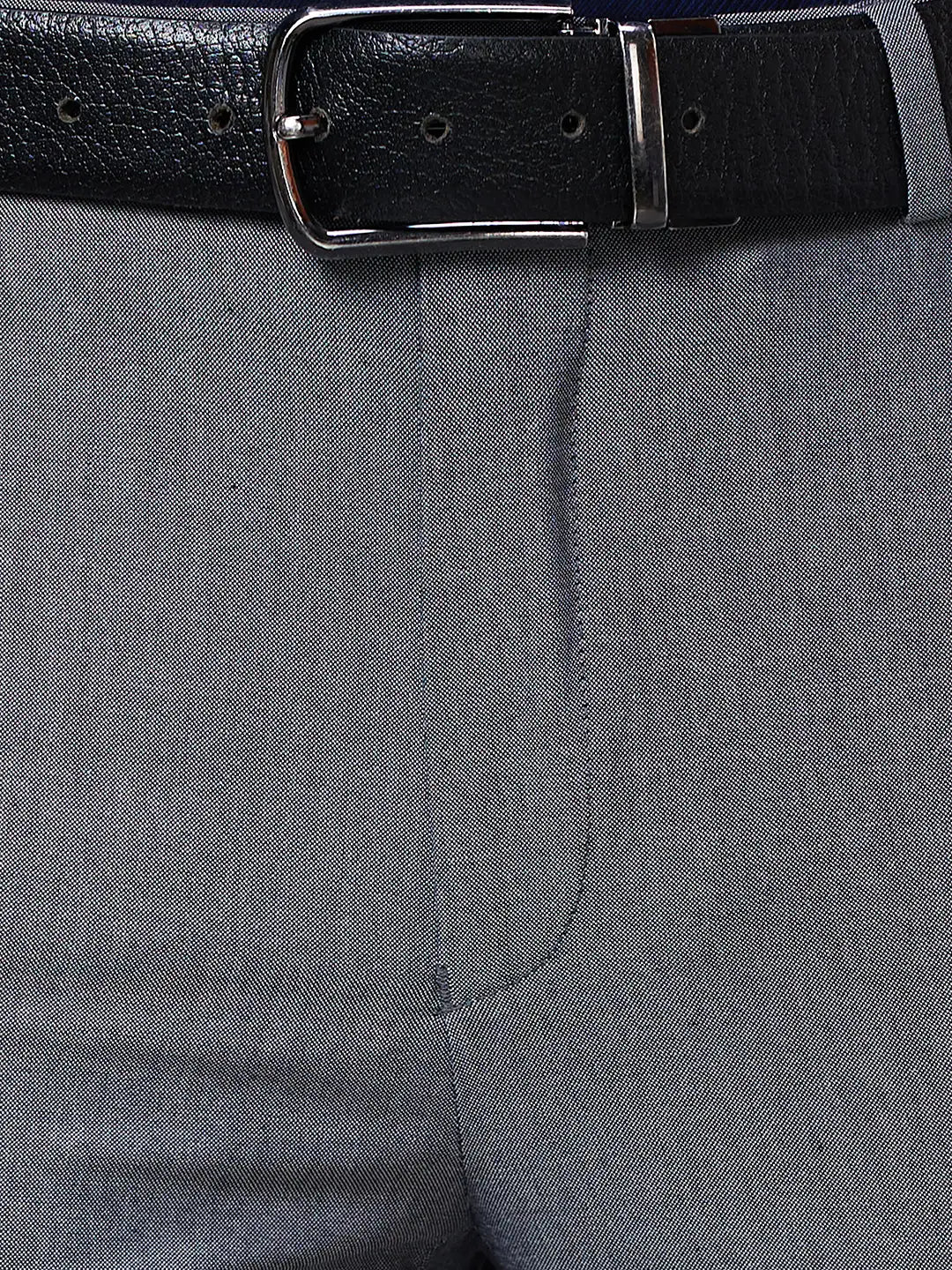 Raymond Men Blue Solid Slim Fit Polyester Blend Trouser