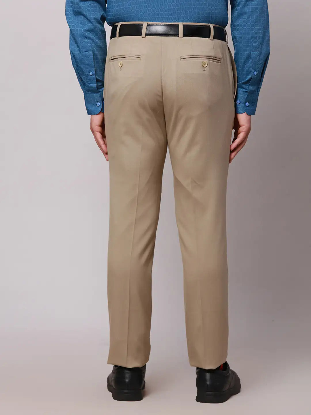 Raymond Men Blue Slim Fit Structure Polyester Trousers