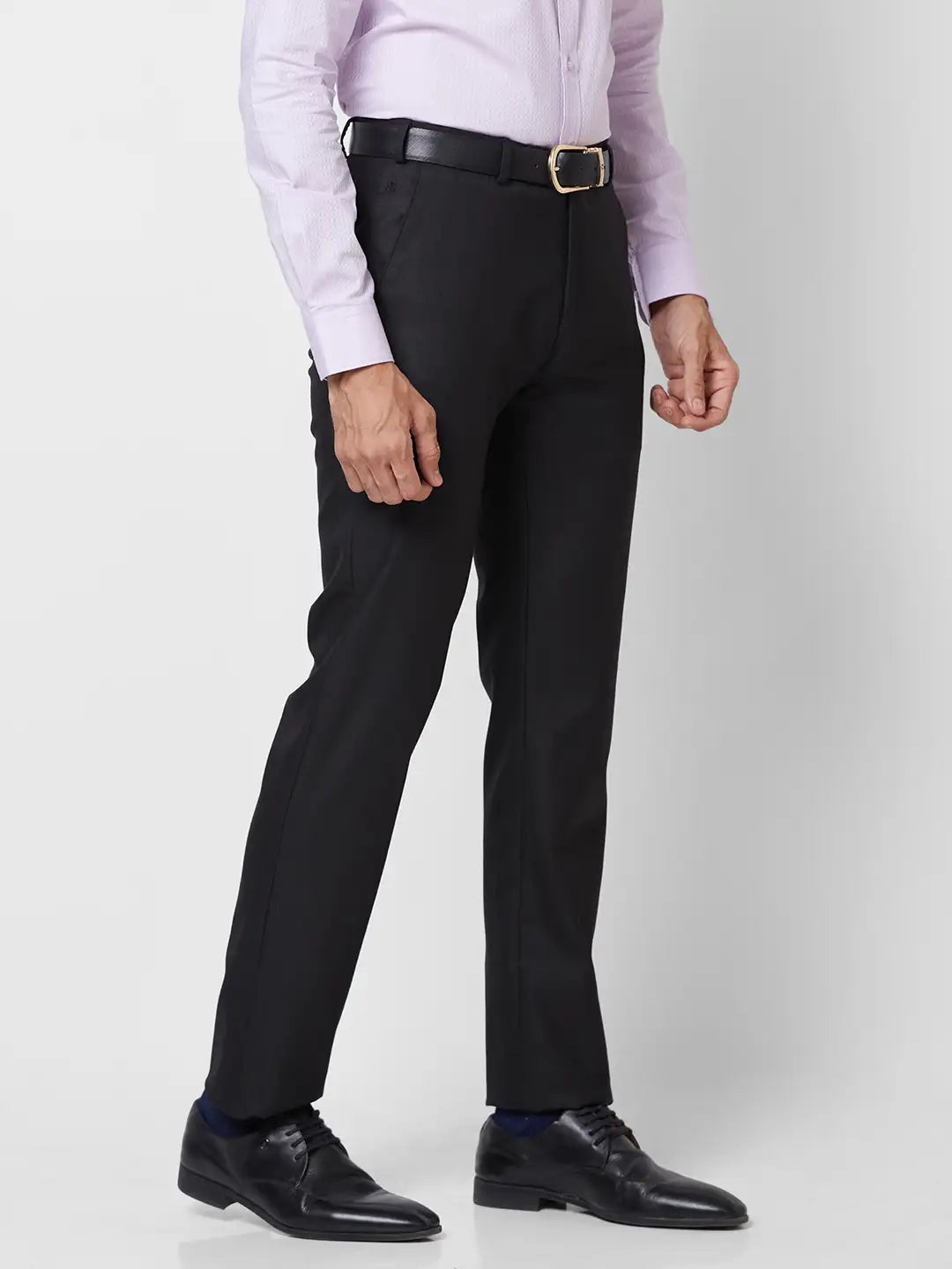Raymond Men Fawn Slim Fit Structure Polyester Trousers