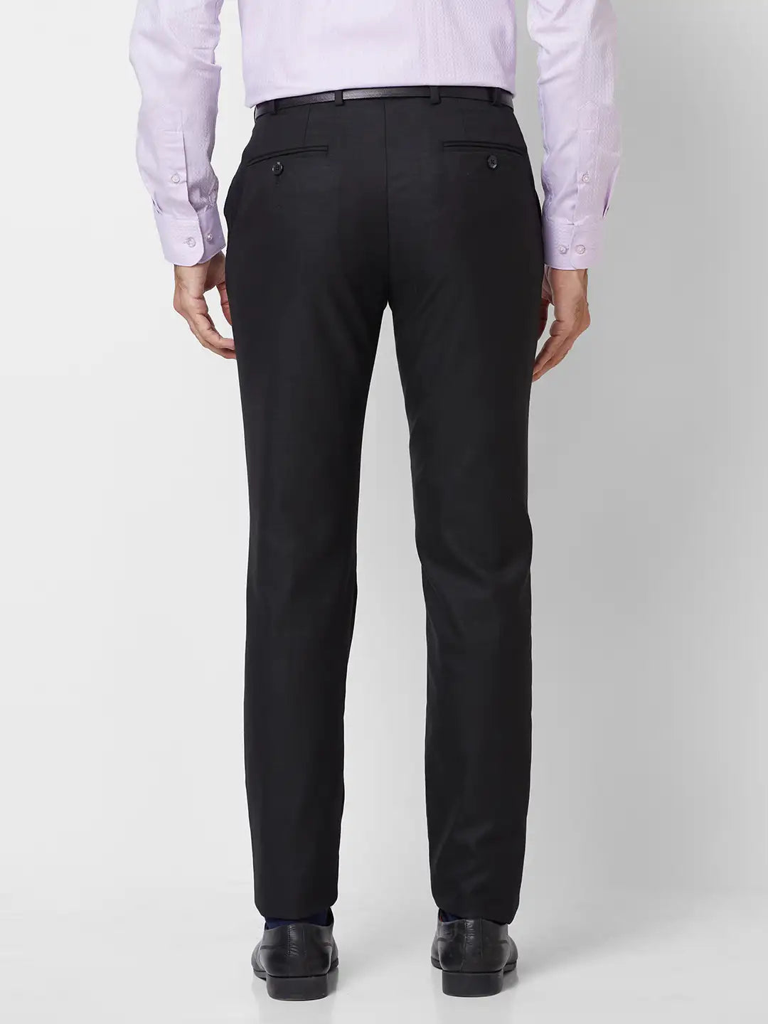 Raymond Men Fawn Slim Fit Structure Polyester Trousers