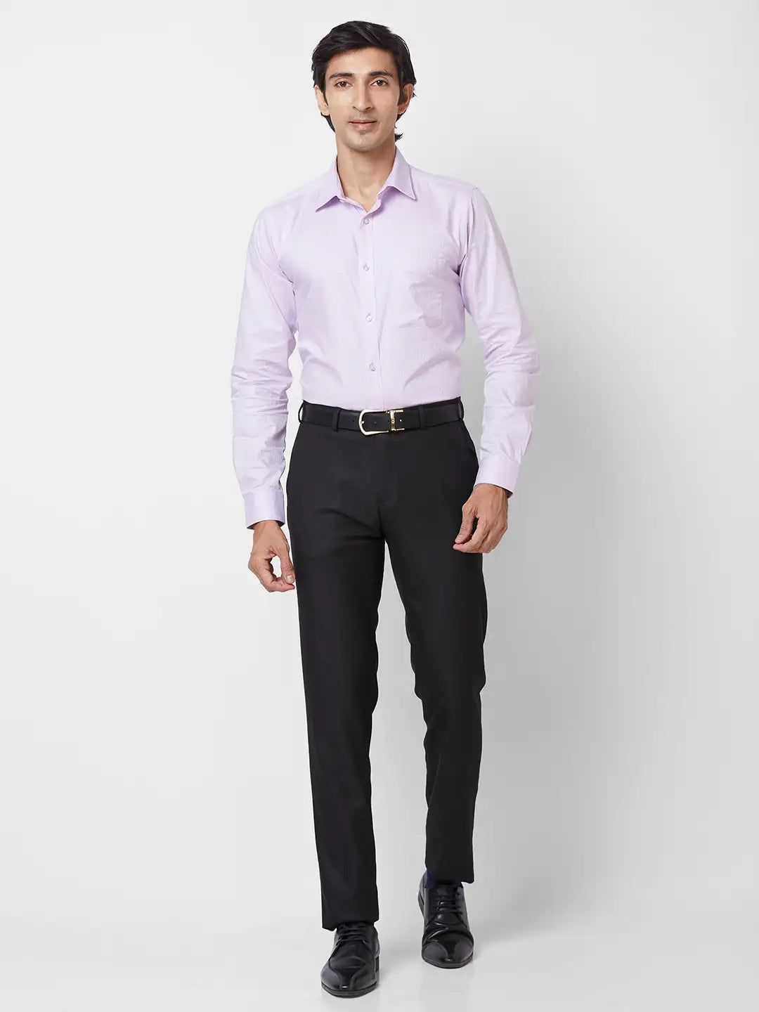 Raymond Men Fawn Slim Fit Structure Polyester Trousers