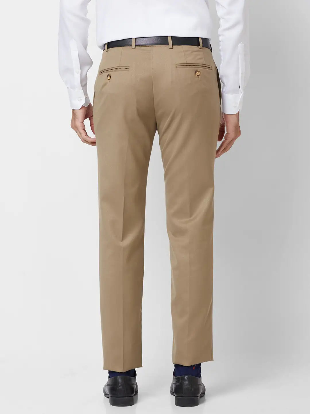 Raymond Men Grey Slim Fit Structure Polyester Trousers