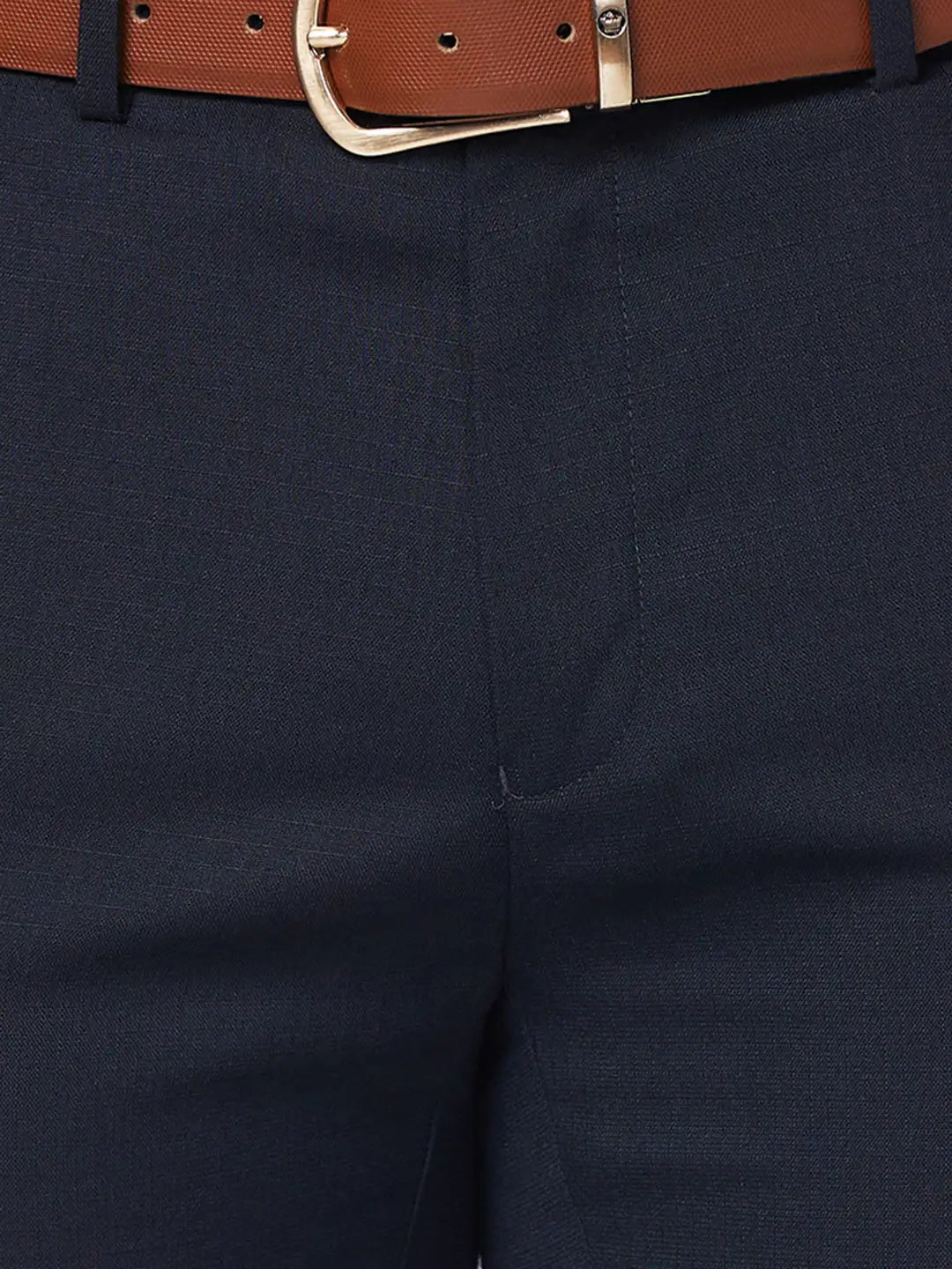 Raymond Men Grey Checks Slim Fit Polyester Blend Trouser