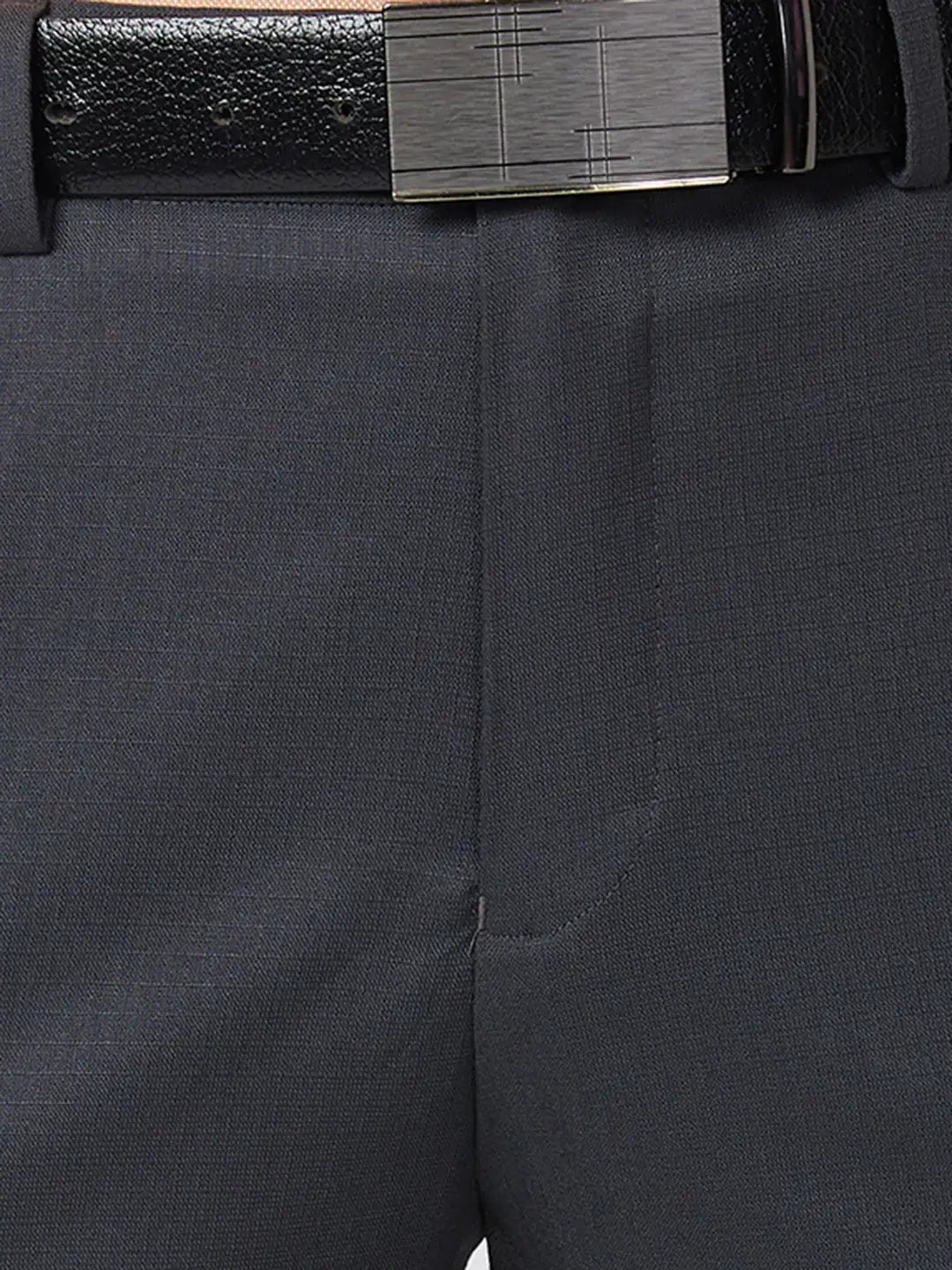 Raymond Men Brown Checks Slim Fit Polyester Blend Trouser