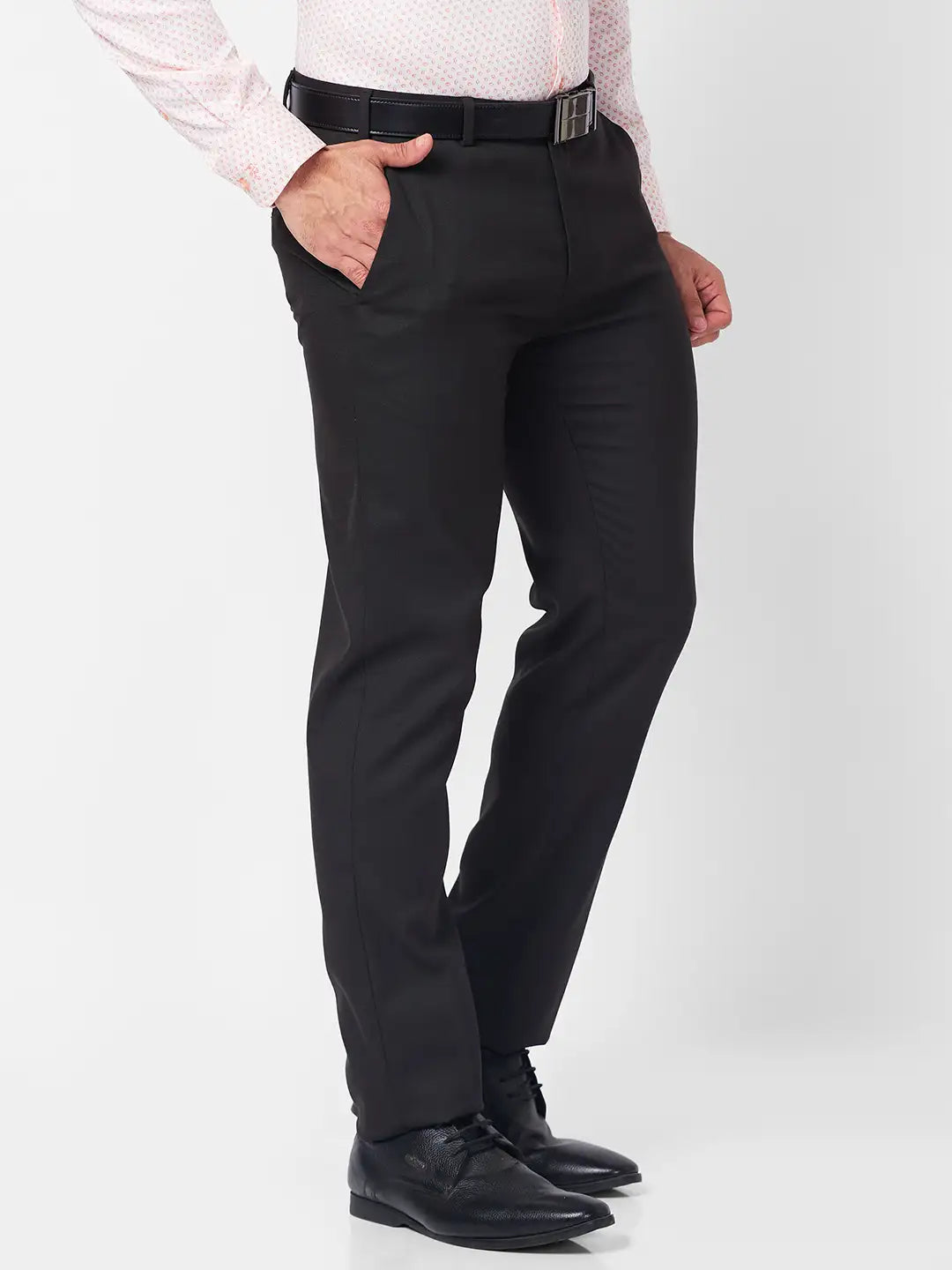 Raymond Men Blue Structure Slim Fit Polyester Blend Trouser
