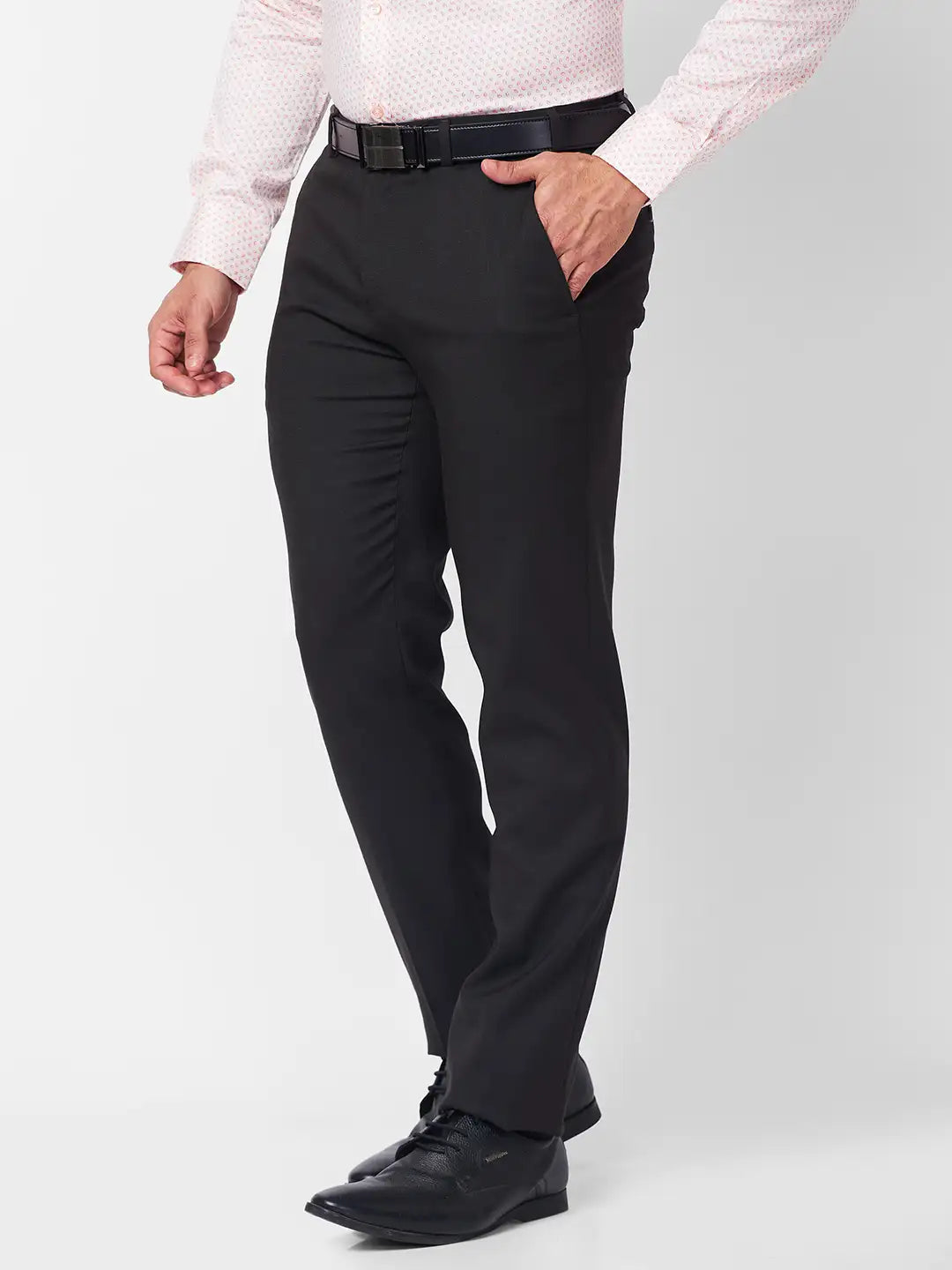 Raymond Men Blue Structure Slim Fit Polyester Blend Trouser
