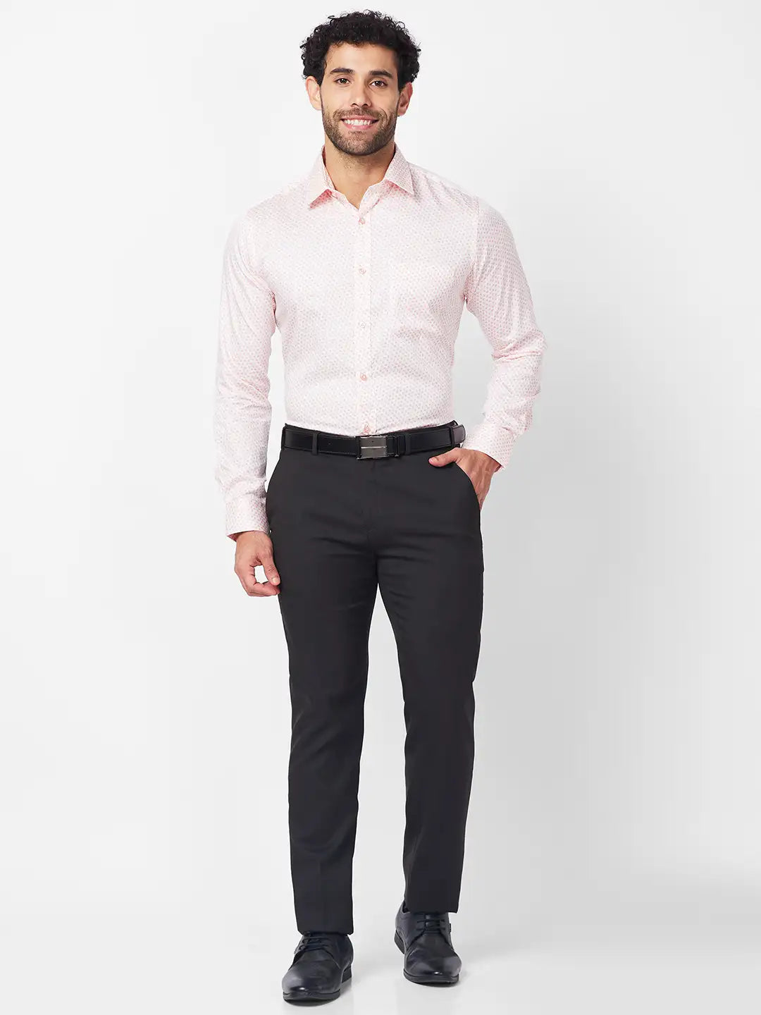 Raymond Men Blue Structure Slim Fit Polyester Blend Trouser